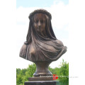 New products life size veilded lady bronze bust statue
